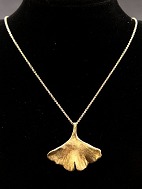 Gold-plated sterling silver chain 59 cm. and Flora Danica pendant
