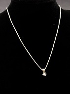 Sterling silver necklace and star pendant with clear stone
