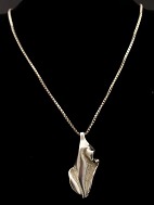 Silver necklace 68 cm. with pendant