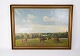 Oil painting 
with country 
side motif and 
gilded frame, 
by Niels 
Christiansen. 
H - 83 cm, W - 
...