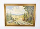 Oil painting 
with forrest 
motif and 
gilded frame, 
signed Frits 
Jacobsen. 
H - 78 cm, W - 
107 cm ...