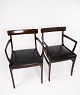 A pair of 
Rungstedlund 
armchairs, made 
of mahogany and 
covered in 
black leather, 
is a brilliant 
...