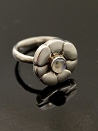 Georg Jensen moonlight blossom flowers ring sterling silver with moonstone