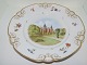 Royal Copenhagen
Rare Rokoko dinner plate with Danish Castles from 
1800