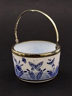 Sugar bowl opaline glass with enamel decorations 19th century