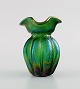 Pallme-König art nouveau vase in green mouth-blown art glass. Approx. 1900.
