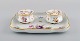 Antique Meissen inkwell in hand-painted porcelain with floral motifs and gold 
decoration. 19th century.
