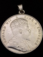 Edward VII one dollar 1907 sterling silver pendant