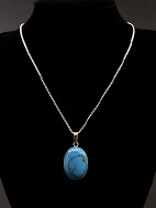 Sterling silver necklace with N E From pendant sterling silver with turquoise