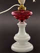 Opaline oil lamp 55 cm. 19th.c changed to el.