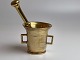 Fine, antique 
brass mortar 
with pistil. 
Both the mortar 
and the pistil 
are marked 
alike so that 
...