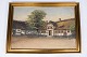 Oil painting 
with country 
motif and 
gilded frame. 
50 x 70 x 3 
cm.
