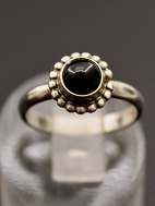 Georg Jensen Sterling silver ring #9B size 53-54 with black agate