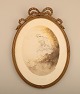 Jean Hardy (b. 
1880), France. 
Lithography on 
paper. Young 
woman. 
Beautiful oval 
gold frame with 
...