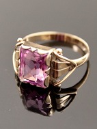 14 carat gold ring size 58 with pink semi-precious stones