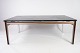 Coffee table 
with black 
slate plate and 
frame in 
rosewood and 
metal, of 
danish design 
from the ...