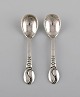 Two Evald Nielsen Number 12 salt spoons in silver (830). 1920s.

