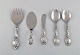 Danish silversmith. Five serving parts in silver (830). Rococo style, 1940s.
