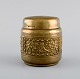 Brass cigarette container with classicist scenes. Mid-20th century.
