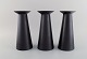 Stölzle-
Oberglas, 
Austria. Three 
Beatrice and 
Nora vases in 
matte black art 
glass. White 
...