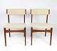 Set of two 
dining room 
chairs in teak 
and upholstered 
with light 
Hallingdal wool 
fabric of ...