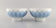 Bjørn Wiinblad for Rosenthal. Two Lotus bowls in porcelain decorated with light 
blue lotus leaves. 1980s.
