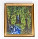 Oil painting 
with forrest 
motif and 
gilded frame, 
without 
signature from 
the 1940s. 
78.5 x 71 ...