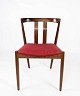 Dining room 
chair in teak 
and upholstered 
with red fabric 
of danish 
design from the 
1960s. The ...