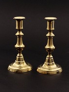 A pair of brass candlesticks