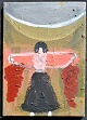 K&uuml;hl, Lena 
(1950 -) 
Denmark: A 
dancer. Acrylic 
on canvas. 
Verso signed 
2016. 38 x 27 
...