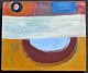 K&uuml;hl, Lena 
(1950 -) 
Denmark: 
Composition. 
Acrylic on 
canvas. Verso 
signed 2020. 38 
x 46 ...