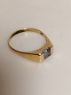 14ct Gold Ring 585 with Aquamarine Size 63