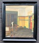 Grønlund (20th 
century) 
Denmark: 
Interior from 
an art school. 
Oil on canvas. 
Signed. 48 x 40 
...