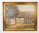 Oil painting 
with country 
side motif and 
gilded frame, 
signed K.L.R. 
27. 
75 x 85 x 5 
cm.