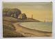 Oil painting 
with beach 
motif and 
unknown 
signatur from 
the 1930s. 
55 x 84 cm.