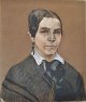 Danish artist (20th century): Female portrait. Pastel on brown paper. Signed monogram 1905. 37 x ...