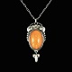 Bernhard Hertz. 
Art Nouveau 
Silver Pendant 
with Amber.
Designed and 
crafted by 
Bernhard Hertz 
- ...