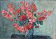 Danish artist 
(20th century): 
Arrangement 
with flowers on 
a table. Oil on 
canvas. Signed 
...