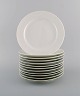 Royal Copenhagen. Salto Service, White. Twelve lunch plates. 1960s.
