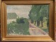 Mogens Vantore 
(1895 - 1977), 
oil on wood 
House by a 
tree-avenue 
from year 1916
Sign: M. ...