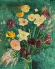 Hans Ripa (1912-2001), svensk kunstner. Olie på lærred. Opstilling med blomster. 1970
