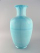 Giant antique Zsolnay floor vase in glazed ceramics. Beautiful glaze in 
turquoise shades. Dated 1891-1895.
