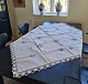 Embroidered 
tablecloth with 
Blue Flower 
pattern 
Dimension 140 
x 140 cm.