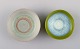 Gunnar Nylund for Rörstrand. Two miniature bowls in glazed ceramics. Beautiful 
glazes. Mid-20th century.
