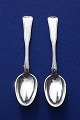 Old Danish solid silver flatware, pair of spoons 18.5cm from mid 19th Century