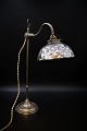 Old French 
Bureau table 
lamp with 
original 
lampshade in 
waffled Mercury 
Glass "poor 
man's ...