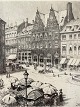 Etching of 
Peter 
Tom-Petersen 
(Tom P) from 
1911 of the 
17th century 
building on 
Amager Torv 6, 
...