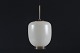 Bent KarlbyRare china Pendant made of off-white opaline glasswith thin stripes and brass ...