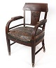 Armchair of mahogany with defective leather seat, from around 1920.H - 90 cm, W - 59 cm, D - ...