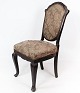 Dining room chair of mahogany and upholstered with floral fabric, in great antique condition.H ...